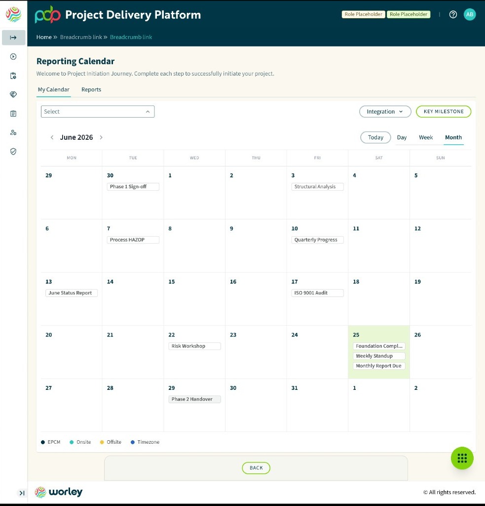 Reporting calendar