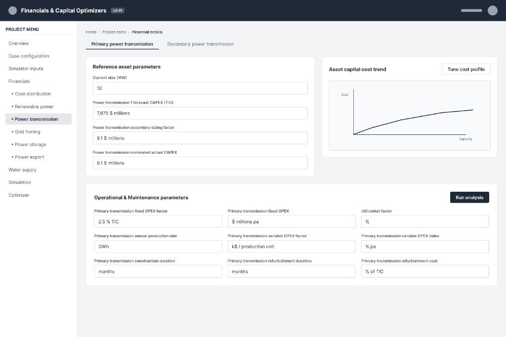 P2X financials wireframe