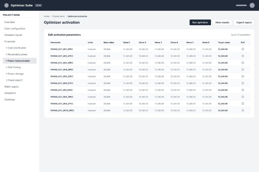 P2X optimizer activation wireframe