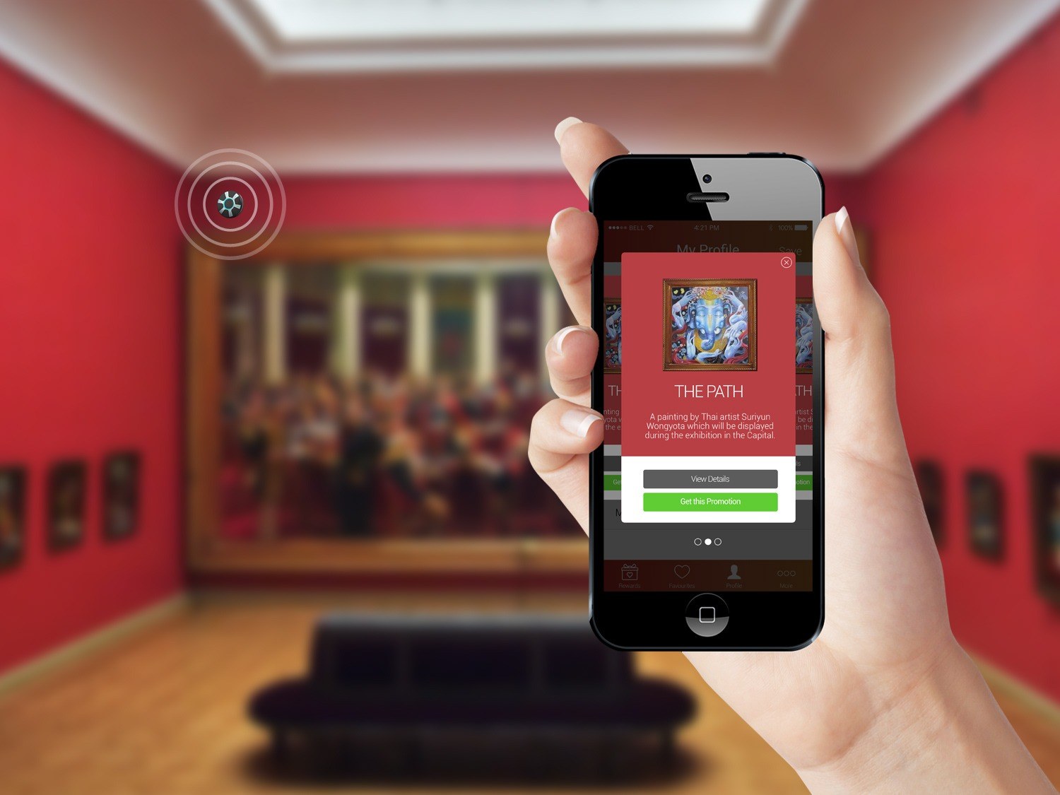 Gallery beacon promotion