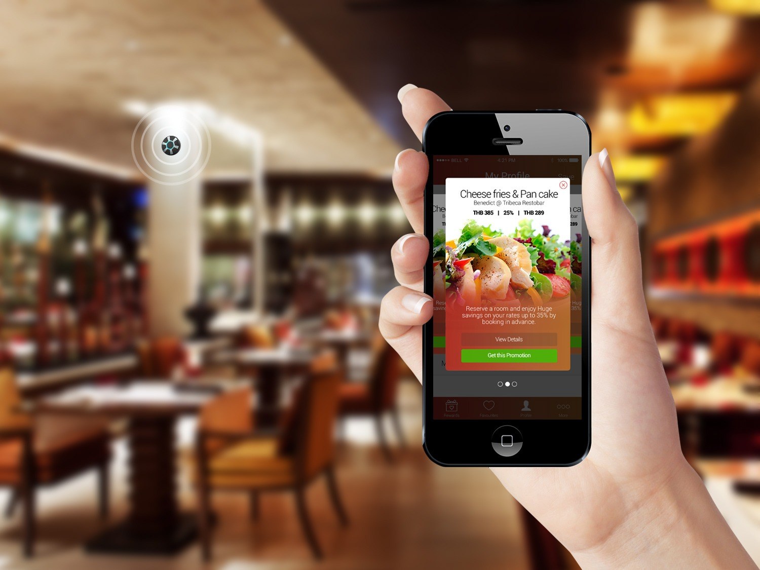 Restaurant beacon promotion