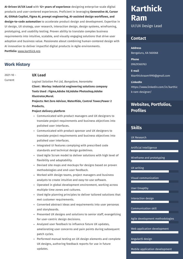 Resume page 1