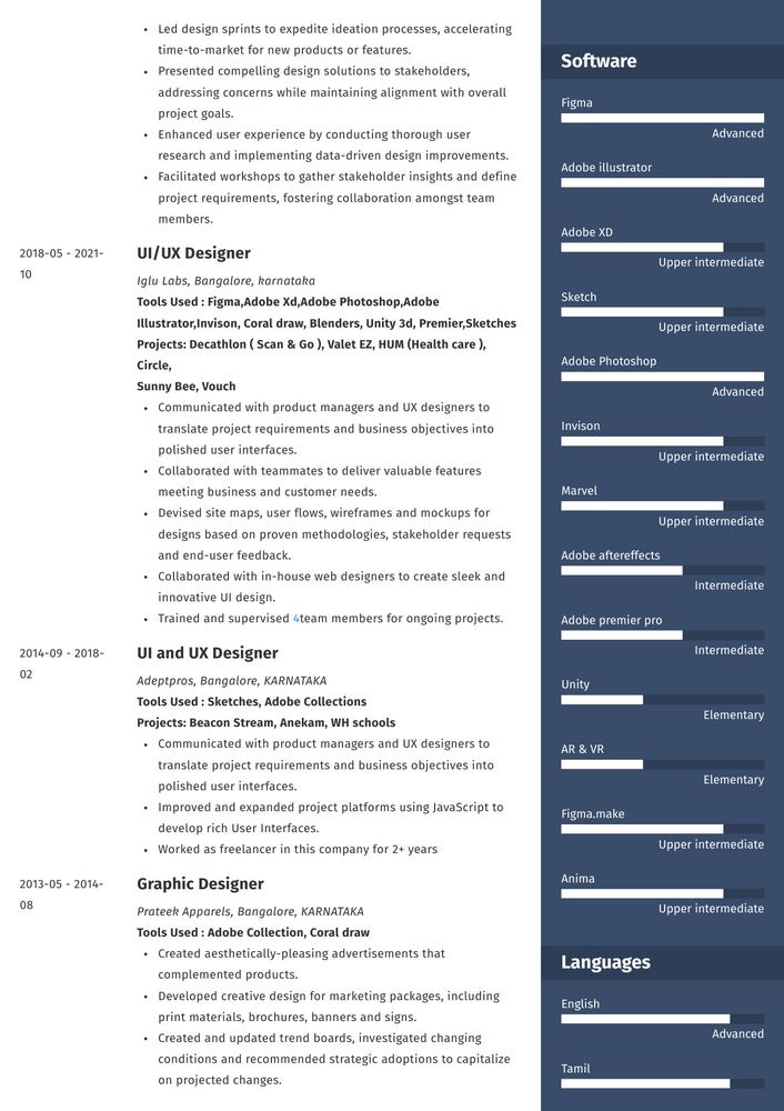 Resume page 2