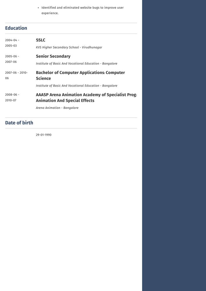 Resume page 4
